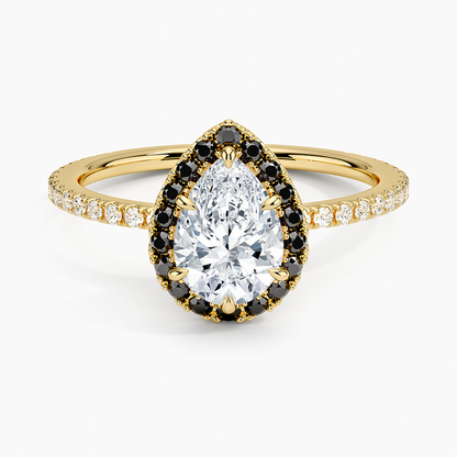 1.40 Karat Damla Halo Tasarım Tektaş Laboratuvar Pırlanta Yüzük 18k  -Halora - Bold Diamonds