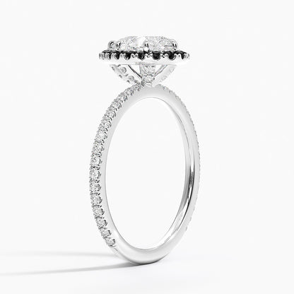 1.40 Karat Damla Halo Tasarım Tektaş Laboratuvar Pırlanta Yüzük 18k  -Halora - Bold Diamonds