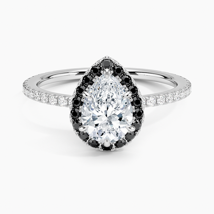 1.40 Karat Damla Halo Tasarım Tektaş Laboratuvar Pırlanta Yüzük 18k  -Halora - Bold Diamonds