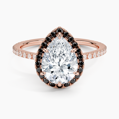 1.40 Karat Damla Halo Tasarım Tektaş Laboratuvar Pırlanta Yüzük 18k  -Halora - Bold Diamonds