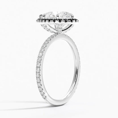 1.40 Karat Damla Halo Tasarım Tektaş Laboratuvar Pırlanta Yüzük 18k  -Halora - Bold Diamonds