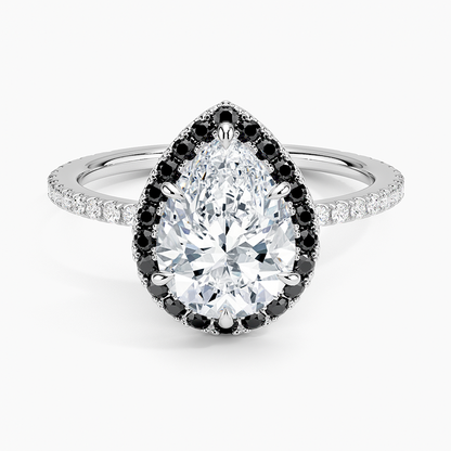1.40 Karat Damla Halo Tasarım Tektaş Laboratuvar Pırlanta Yüzük 18k  -Halora - Bold Diamonds