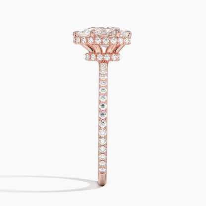 1,40 Karat Damla Halo Tasarım Tektaş Laboratuvar Pırlanta Yüzük 18K - Luminara - Bold Diamonds