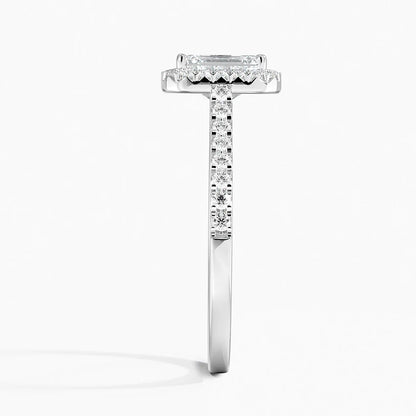 1.40 Karat Emerald Halo Tasarım Tektaş Laboratuvar Pırlanta Yüzük  18k -Astrala - Bold Diamonds