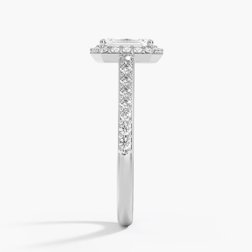 1,40 Karat Emerald Halo Tasarım Tektaş Laboratuvar Pırlanta Yüzük 18K -Bellora - Bold Diamonds