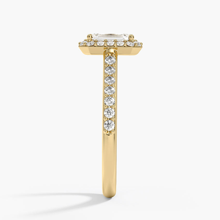 1,40 Karat Emerald Halo Tasarım Tektaş Laboratuvar Pırlanta Yüzük 18K -Bellora - Bold Diamonds