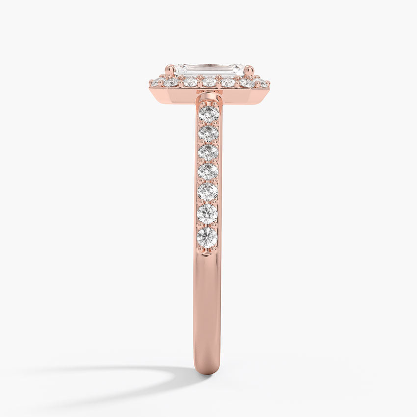 1,40 Karat Emerald Halo Tasarım Tektaş Laboratuvar Pırlanta Yüzük 18K -Bellora - Bold Diamonds