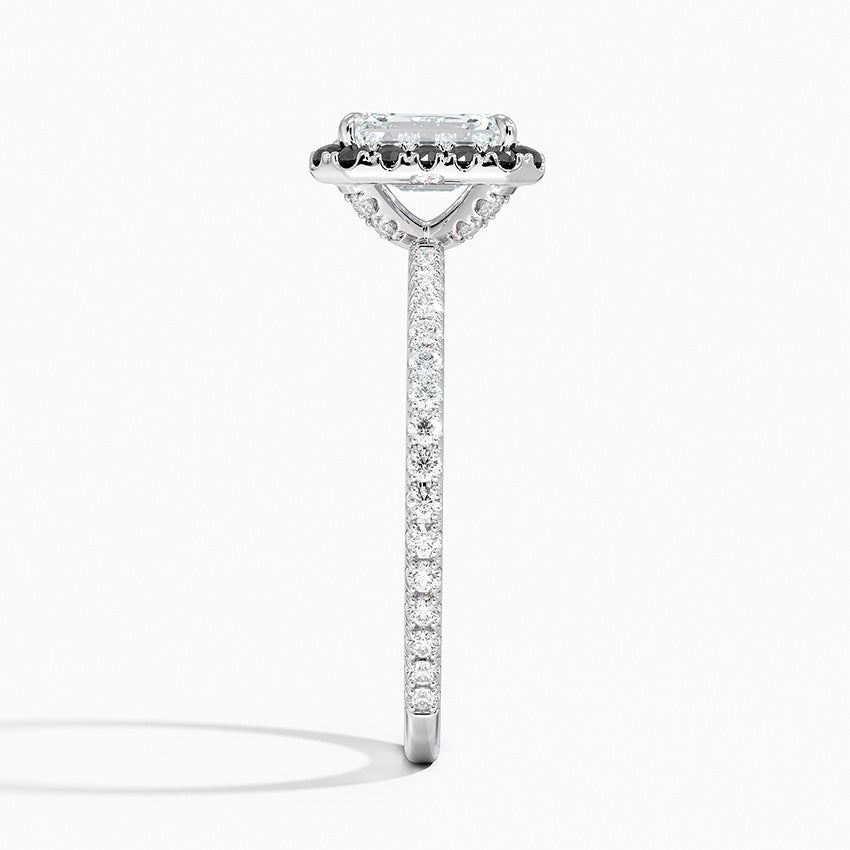 1.40 Karat Emerald Halo Tasarım Tektaş Laboratuvar Pırlanta Yüzük 18k  -Halora - Bold Diamonds