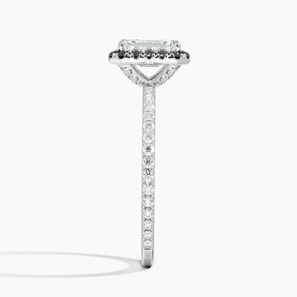 1.40 Karat Emerald Halo Tasarım Tektaş Laboratuvar Pırlanta Yüzük 18k  -Halora - Bold Diamonds