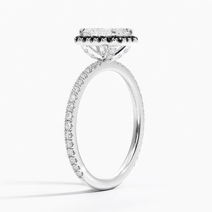 1.40 Karat Emerald Halo Tasarım Tektaş Laboratuvar Pırlanta Yüzük 18k  -Halora - Bold Diamonds