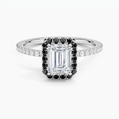 1.40 Karat Emerald Halo Tasarım Tektaş Laboratuvar Pırlanta Yüzük 18k  -Halora - Bold Diamonds