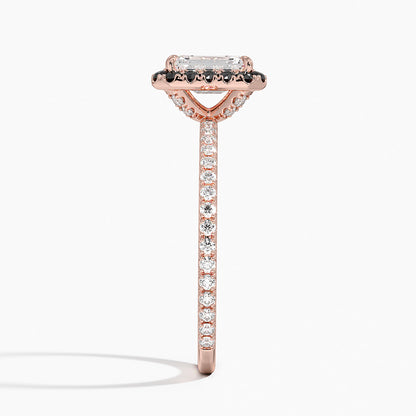 1.40 Karat Emerald Halo Tasarım Tektaş Laboratuvar Pırlanta Yüzük 18k  -Halora - Bold Diamonds