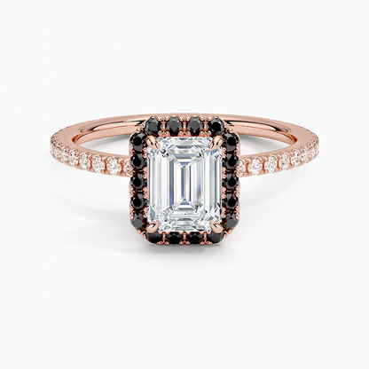 1.40 Karat Emerald Halo Tasarım Tektaş Laboratuvar Pırlanta Yüzük 18k  -Halora - Bold Diamonds