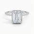 1,40 Karat Emerald Halo Tasarım Tektaş Laboratuvar Pırlanta Yüzük 18K -Luminara - Bold Diamonds