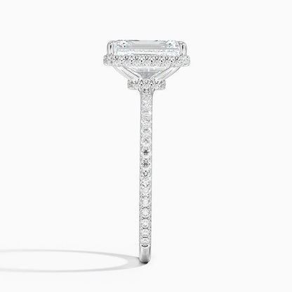 1,40 Karat Emerald Halo Tasarım Tektaş Laboratuvar Pırlanta Yüzük 18K -Luminara - Bold Diamonds