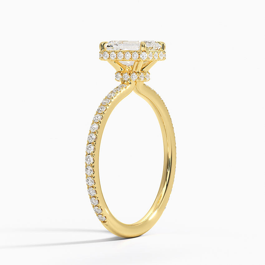 1,40 Karat Emerald Halo Tasarım Tektaş Laboratuvar Pırlanta Yüzük 18K -Luminara - Bold Diamonds