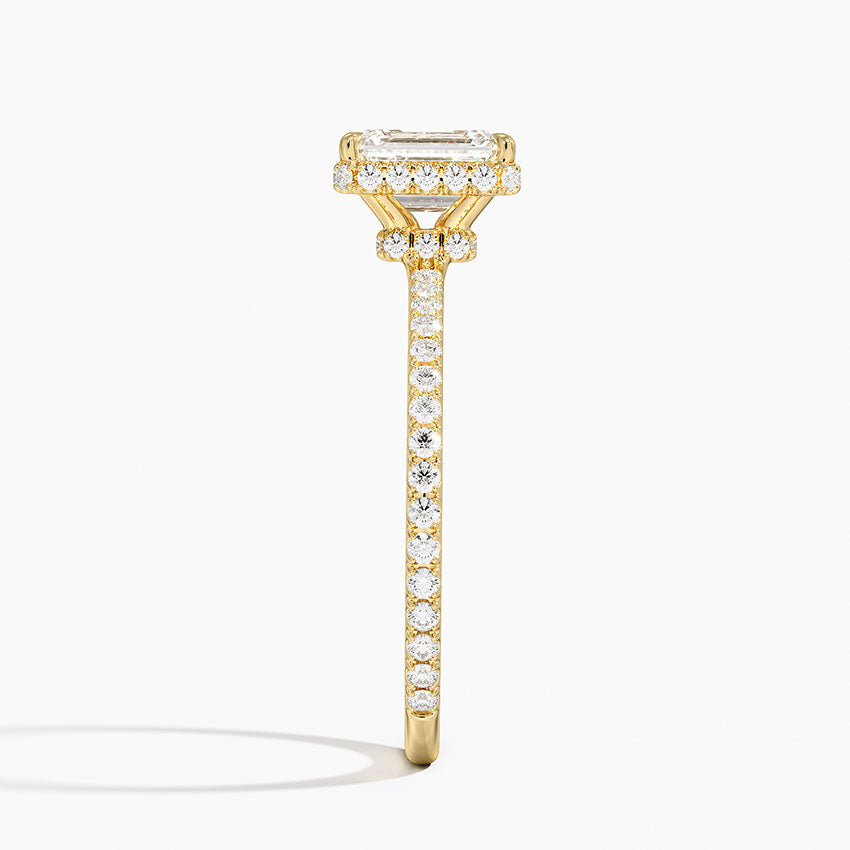 1,40 Karat Emerald Halo Tasarım Tektaş Laboratuvar Pırlanta Yüzük 18K -Luminara - Bold Diamonds
