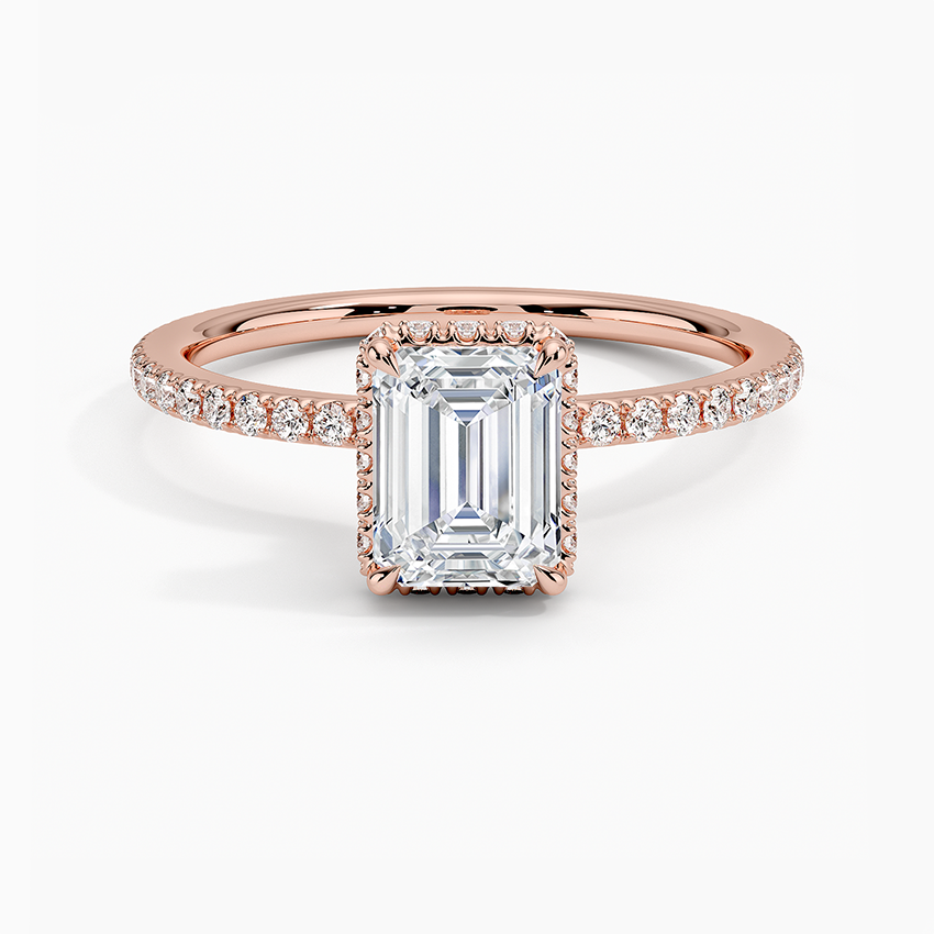 1,40 Karat Emerald Halo Tasarım Tektaş Laboratuvar Pırlanta Yüzük 18K -Luminara - Bold Diamonds