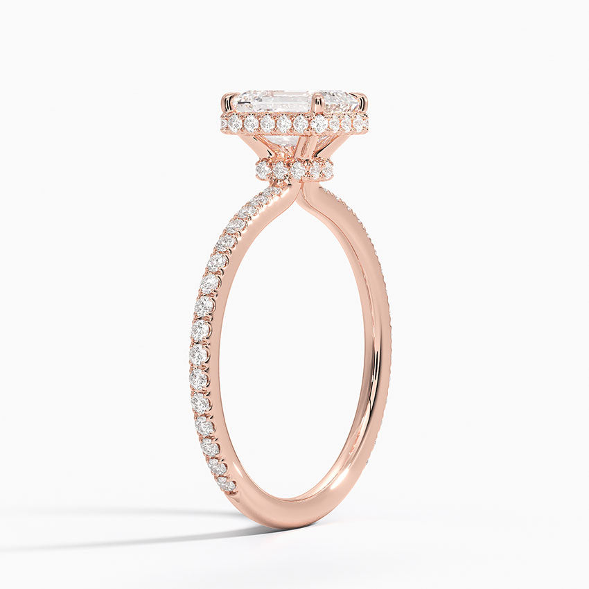 1,40 Karat Emerald Halo Tasarım Tektaş Laboratuvar Pırlanta Yüzük 18K -Luminara - Bold Diamonds