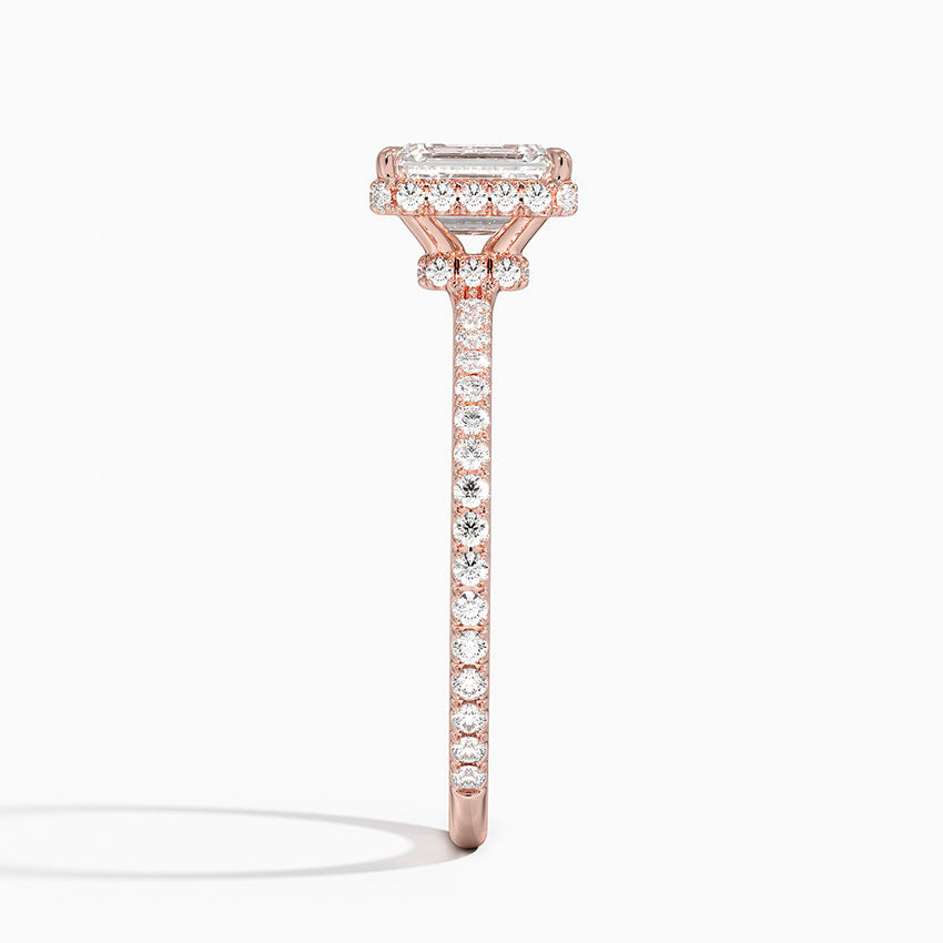 1,40 Karat Emerald Halo Tasarım Tektaş Laboratuvar Pırlanta Yüzük 18K -Luminara - Bold Diamonds