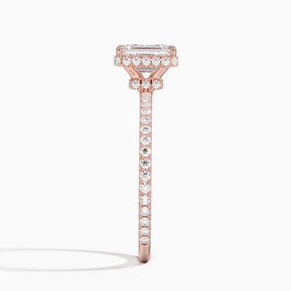 1,40 Karat Emerald Halo Tasarım Tektaş Laboratuvar Pırlanta Yüzük 18K -Luminara - Bold Diamonds