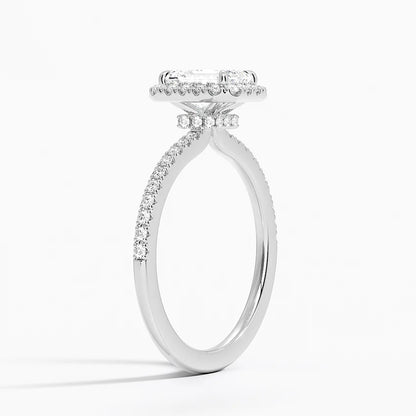 1.40 Karat Emerald Halo Tasarım Tektaş Laboratuvar Pırlanta Yüzük  18k -Luxora - Bold Diamonds