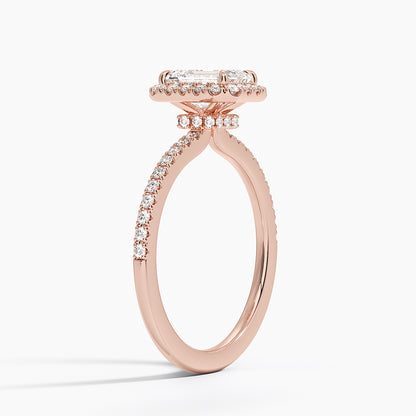1.40 Karat Emerald Halo Tasarım Tektaş Laboratuvar Pırlanta Yüzük  18k -Luxora - Bold Diamonds
