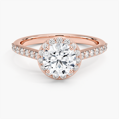 1,40 Karat  Halo Tasarım Tektaş Laboratuvar Pırlanta Yüzük 18K -Bellora - Bold Diamonds
