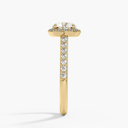 1,40 Karat  Halo Tasarım Tektaş Laboratuvar Pırlanta Yüzük 18K -Bellora - Bold Diamonds