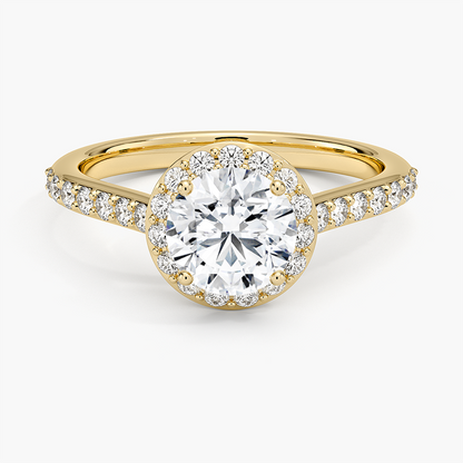 1,40 Karat  Halo Tasarım Tektaş Laboratuvar Pırlanta Yüzük 18K -Bellora - Bold Diamonds