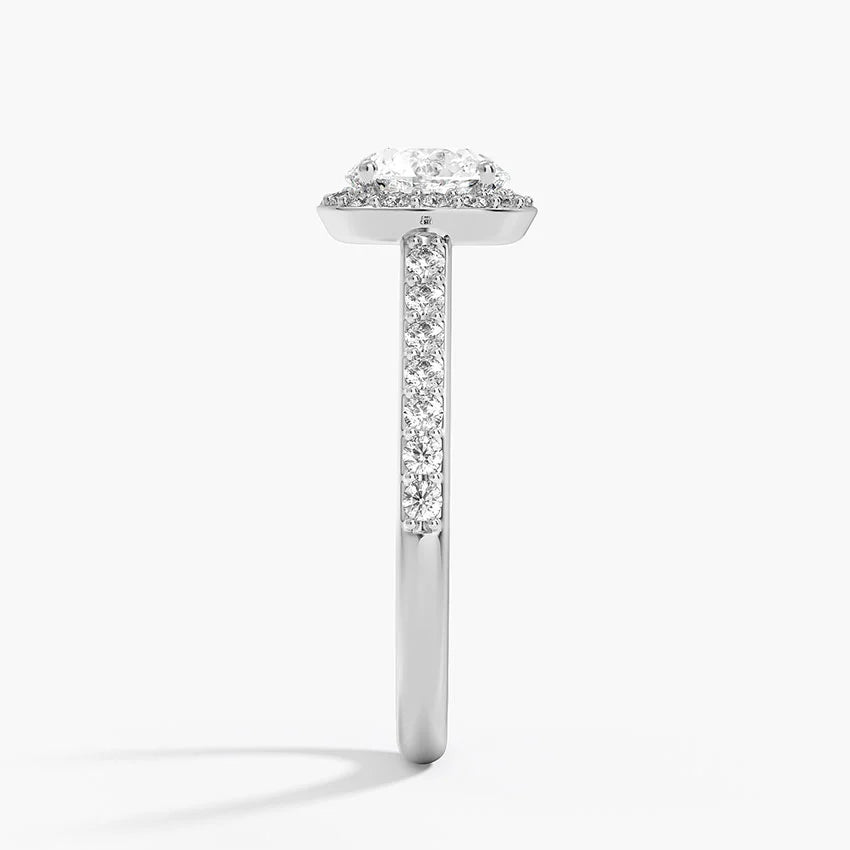 1,40 Karat  Halo Tasarım Tektaş Laboratuvar Pırlanta Yüzük 18K -Bellora - Bold Diamonds