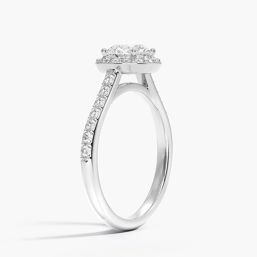 1,40 Karat  Halo Tasarım Tektaş Laboratuvar Pırlanta Yüzük 18K -Bellora - Bold Diamonds