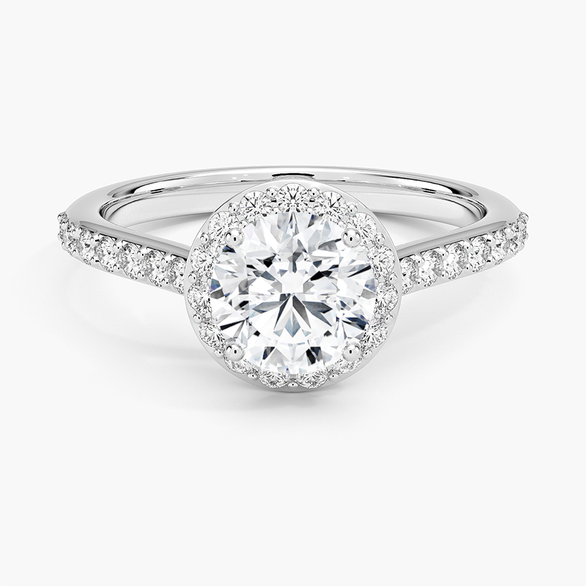 1,40 Karat  Halo Tasarım Tektaş Laboratuvar Pırlanta Yüzük 18K -Bellora - Bold Diamonds