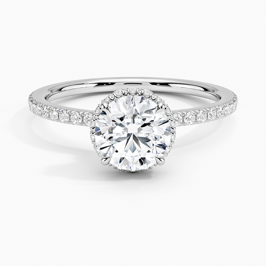 1,40 Karat Halo Tasarım Tektaş Laboratuvar Pırlanta Yüzük 18K - Luminara - Bold Diamonds