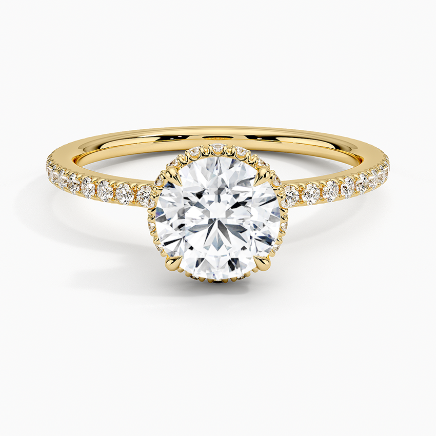 1,40 Karat Halo Tasarım Tektaş Laboratuvar Pırlanta Yüzük 18K - Luminara - Bold Diamonds