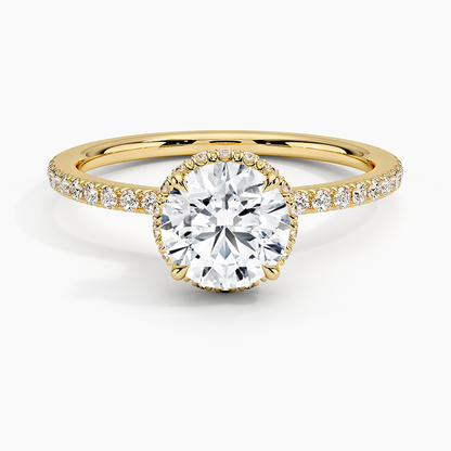 1,40 Karat Halo Tasarım Tektaş Laboratuvar Pırlanta Yüzük 18K - Luminara - Bold Diamonds