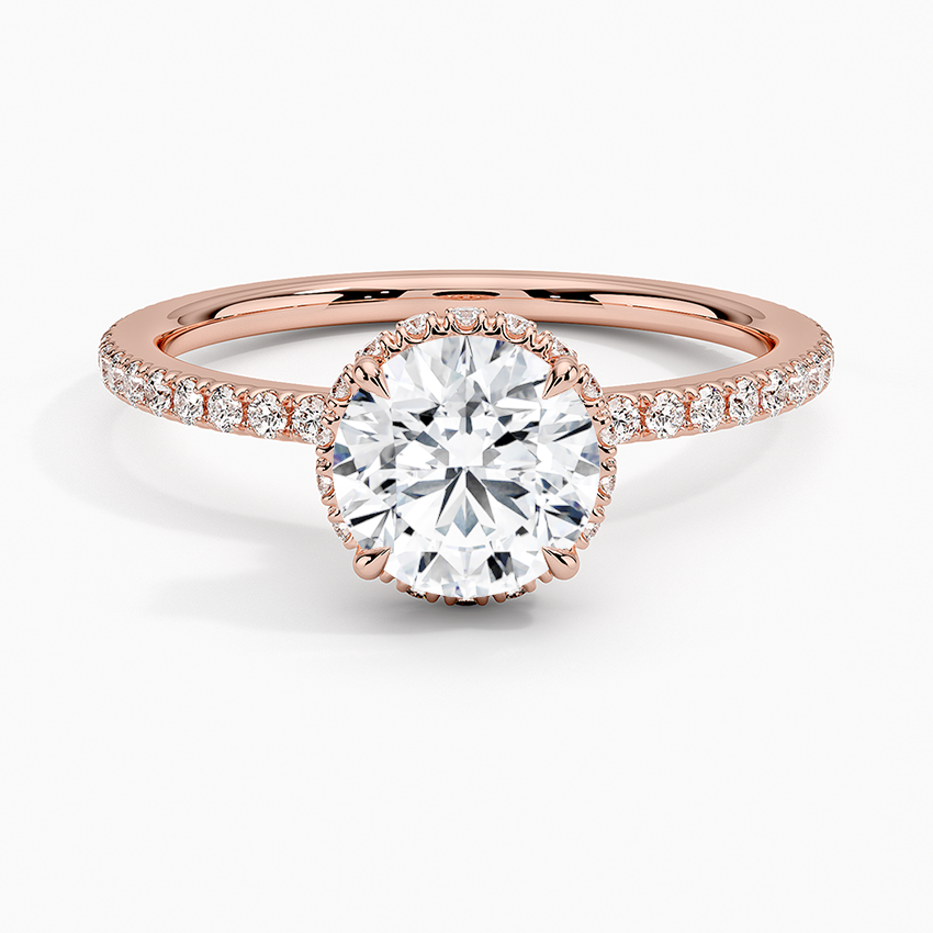 1,40 Karat Halo Tasarım Tektaş Laboratuvar Pırlanta Yüzük 18K - Luminara - Bold Diamonds