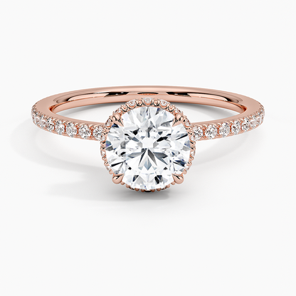 1,40 Karat Halo Tasarım Tektaş Laboratuvar Pırlanta Yüzük 18K - Luminara - Bold Diamonds