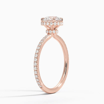 1,40 Karat Halo Tasarım Tektaş Laboratuvar Pırlanta Yüzük 18K - Luminara - Bold Diamonds