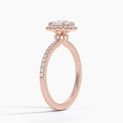 1.40 Karat Halo Tasarım Tektaş Laboratuvar Pırlanta Yüzük  18K -Luxora - Bold Diamonds