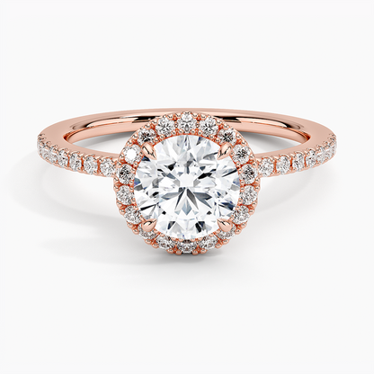 1.40 Karat Halo Tasarım Tektaş Laboratuvar Pırlanta Yüzük  18K -Luxora - Bold Diamonds
