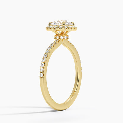 1.40 Karat Halo Tasarım Tektaş Laboratuvar Pırlanta Yüzük  18K -Luxora - Bold Diamonds