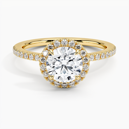 1.40 Karat Halo Tasarım Tektaş Laboratuvar Pırlanta Yüzük  18K -Luxora - Bold Diamonds