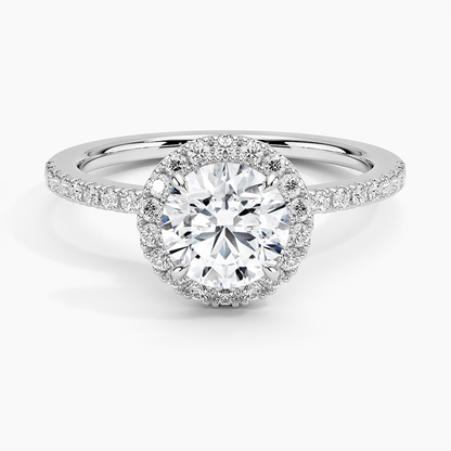 1.40 Karat Halo Tasarım Tektaş Laboratuvar Pırlanta Yüzük  18K -Luxora - Bold Diamonds