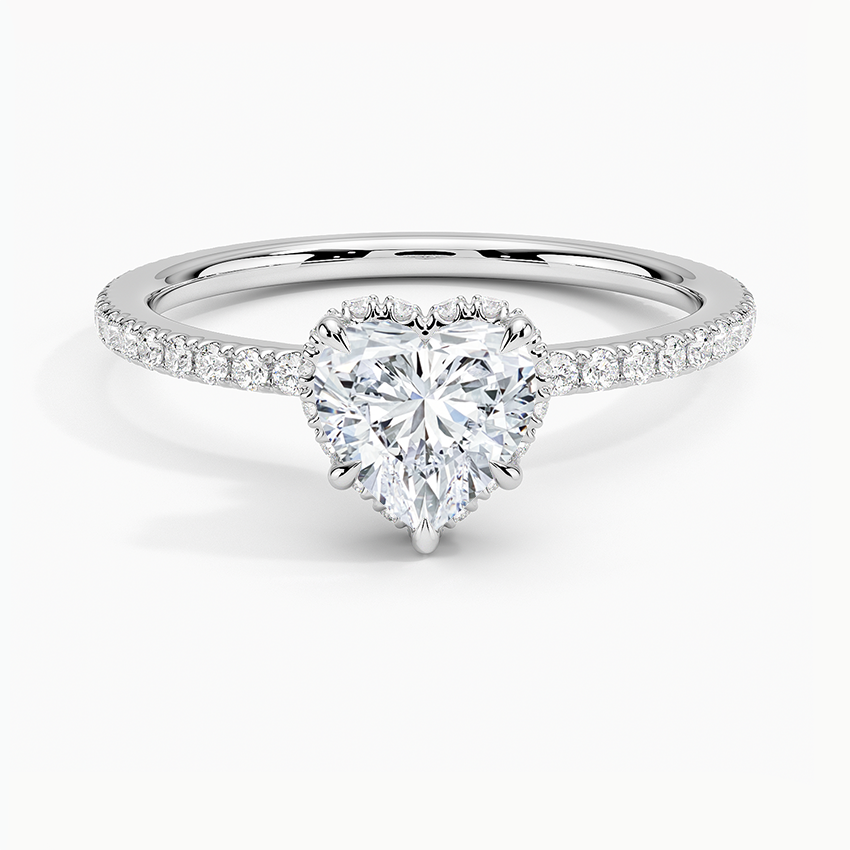 1,40 Karat Kalp Halo Tasarım Tektaş Laboratuvar Pırlanta Yüzük 18K - Luminara - Bold Diamonds