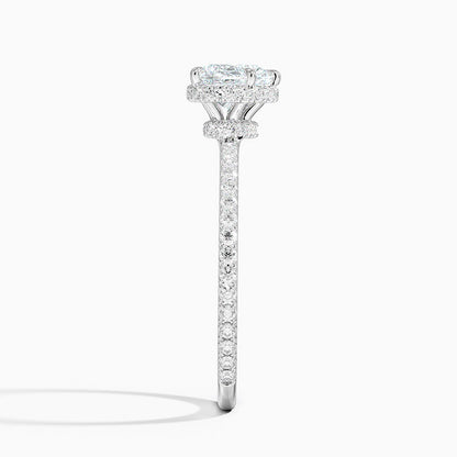1,40 Karat Kalp Halo Tasarım Tektaş Laboratuvar Pırlanta Yüzük 18K - Luminara - Bold Diamonds