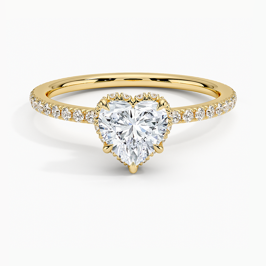 1,40 Karat Kalp Halo Tasarım Tektaş Laboratuvar Pırlanta Yüzük 18K - Luminara - Bold Diamonds
