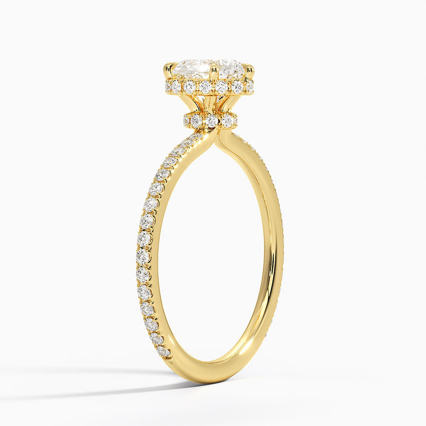 1,40 Karat Kalp Halo Tasarım Tektaş Laboratuvar Pırlanta Yüzük 18K - Luminara - Bold Diamonds