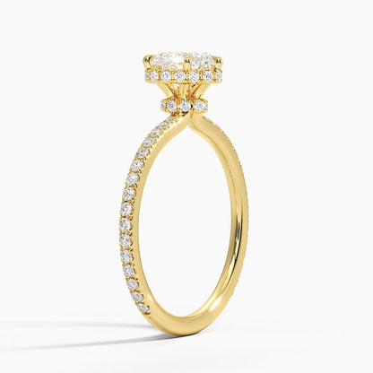 1,40 Karat Kalp Halo Tasarım Tektaş Laboratuvar Pırlanta Yüzük 18K - Luminara - Bold Diamonds
