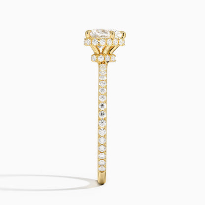 1,40 Karat Kalp Halo Tasarım Tektaş Laboratuvar Pırlanta Yüzük 18K - Luminara - Bold Diamonds